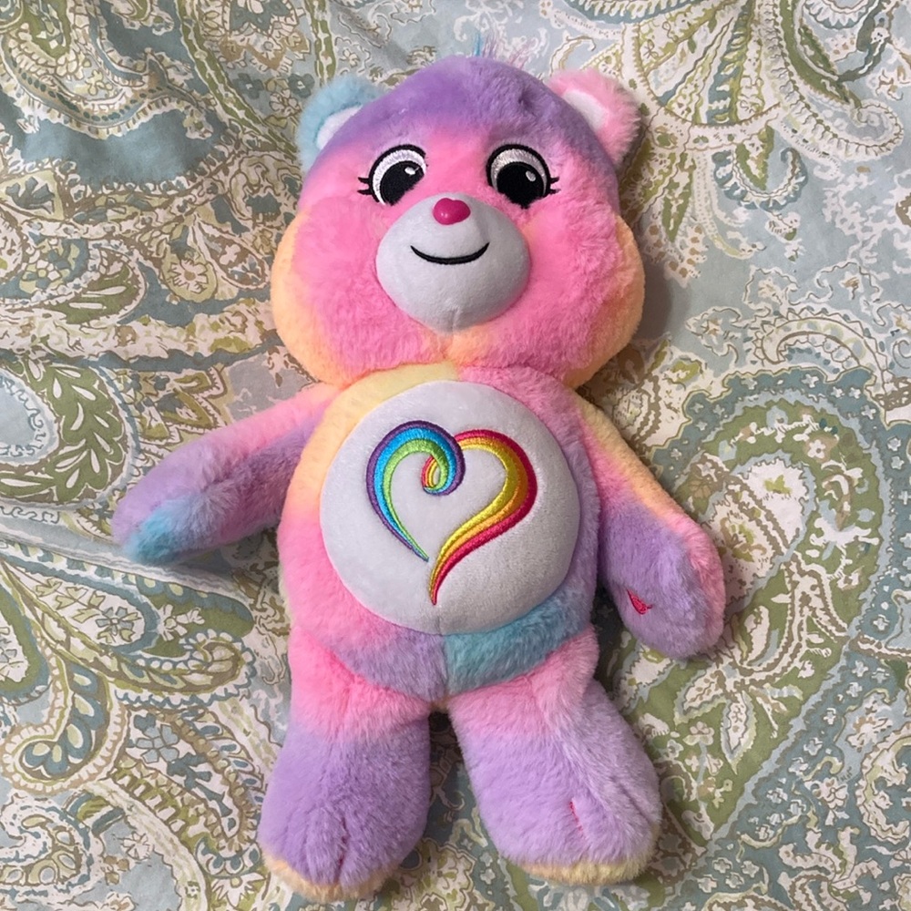 Rainbow carebear stuffed animal